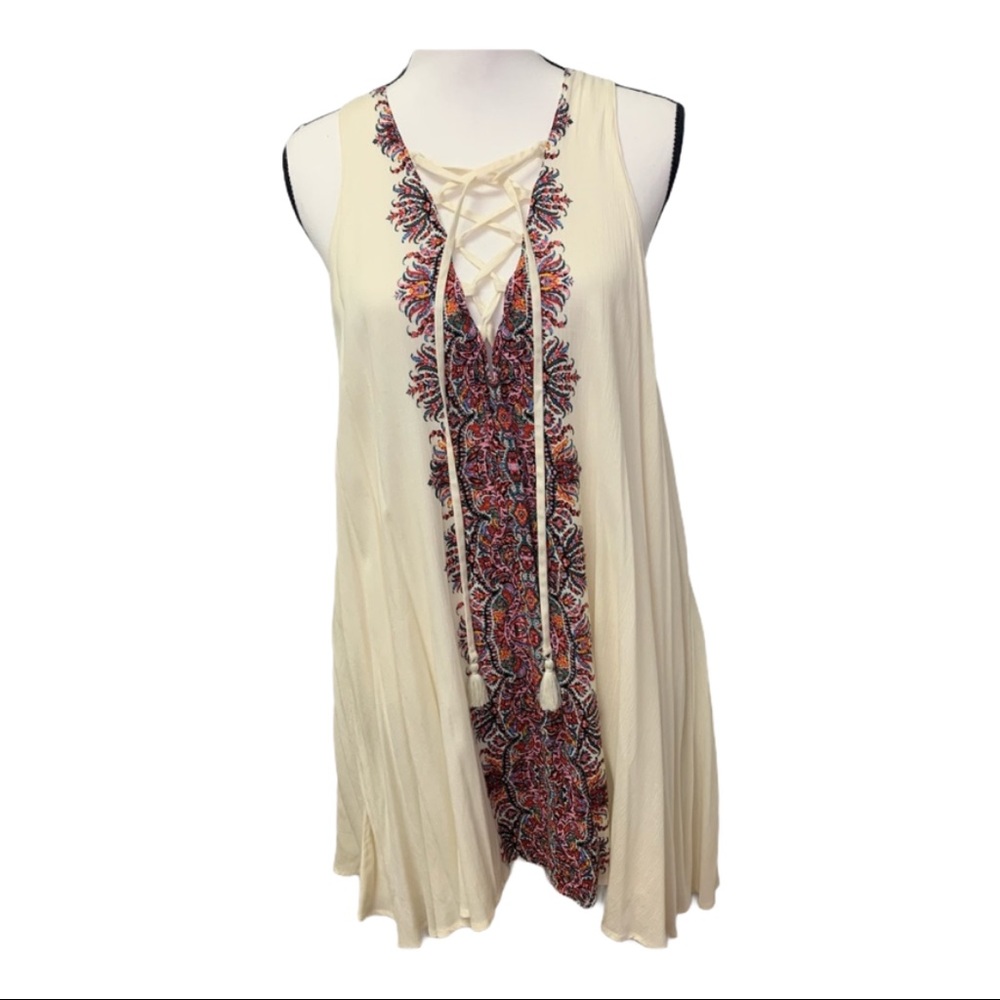 Show Me Your MuMu Cream and Multicolor Mini Dress